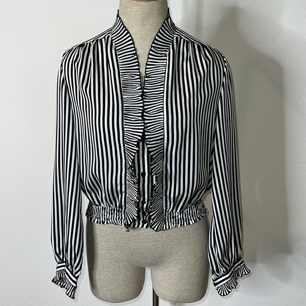 Belle To Be Striped Ruffled Top